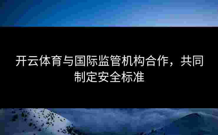 开云体育与国际监管机构合作，共同制定安全标准