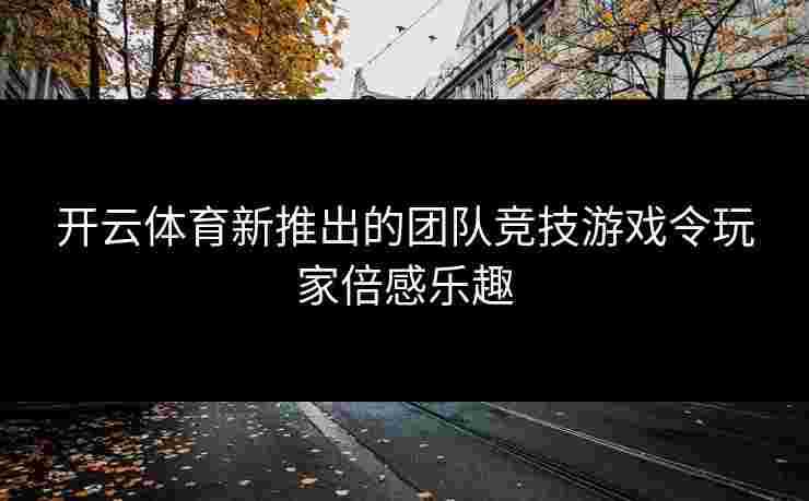 开云体育新推出的团队竞技游戏令玩家倍感乐趣